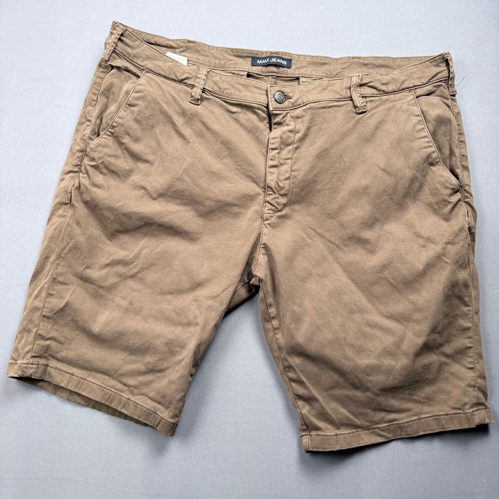 Mavi Jeans Mens Size 44 Brown Chino Shorts Casual‎ Flat Front